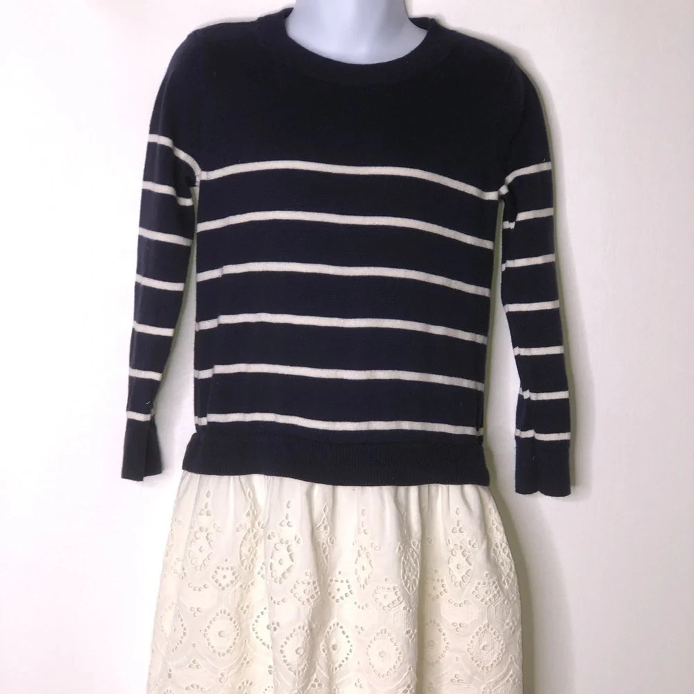 Gap kids girls striped sweater eyelet dress